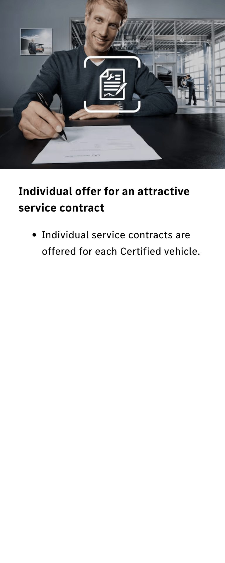 Individual offer for an attractive service contract
