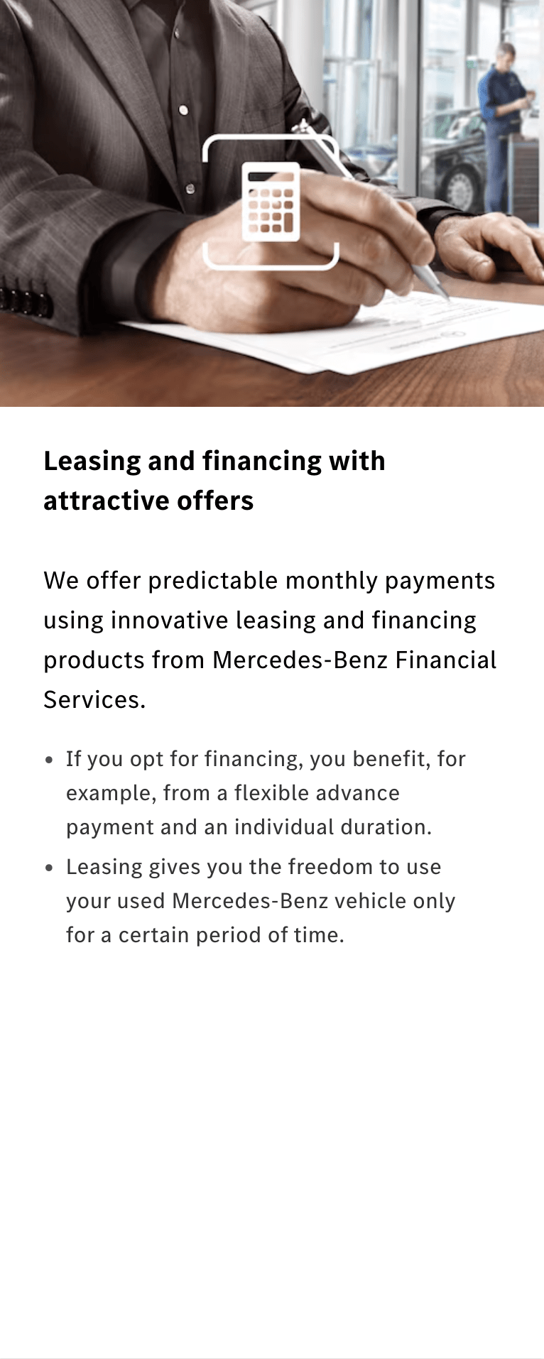 Leasing and financing with attractive offers
