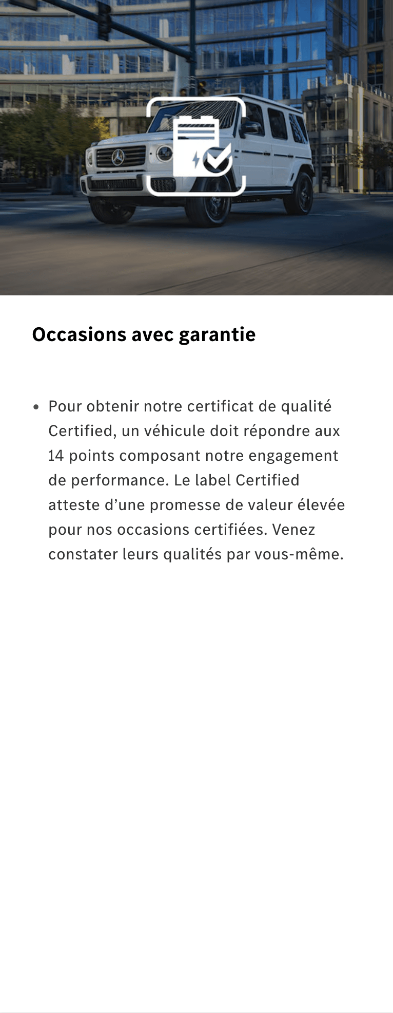 Occasions avec garantie
