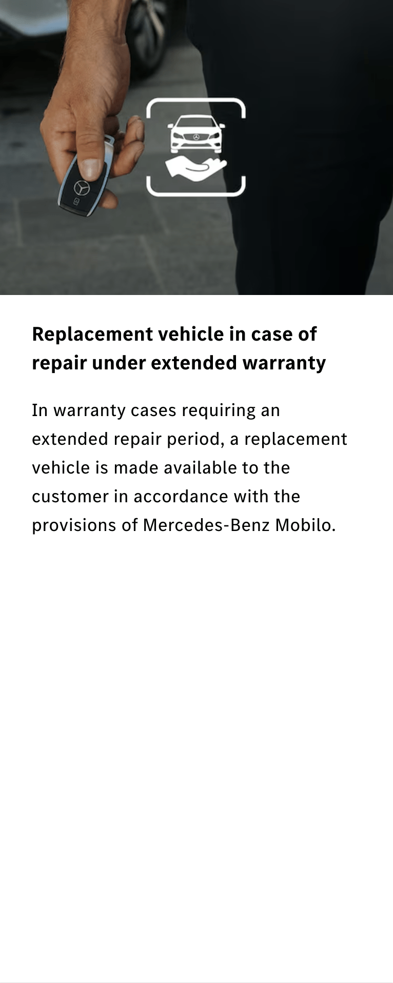 Replacement vehicle in case of repair under extended warranty