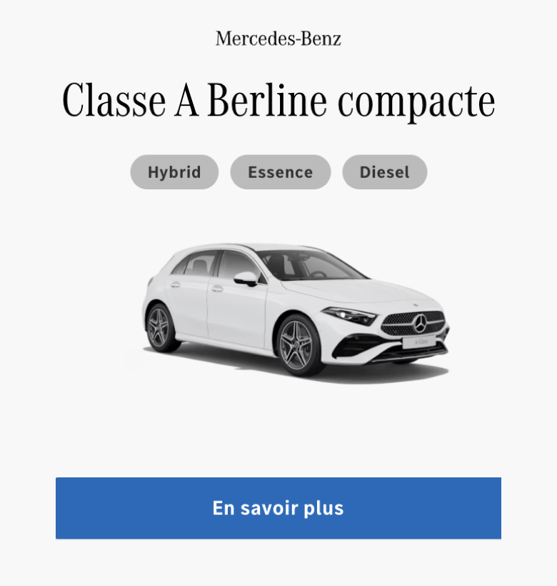 Classe A Berline compacte