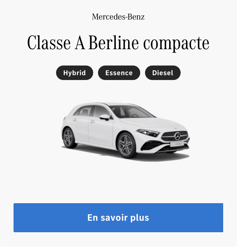 Classe A berline compacte